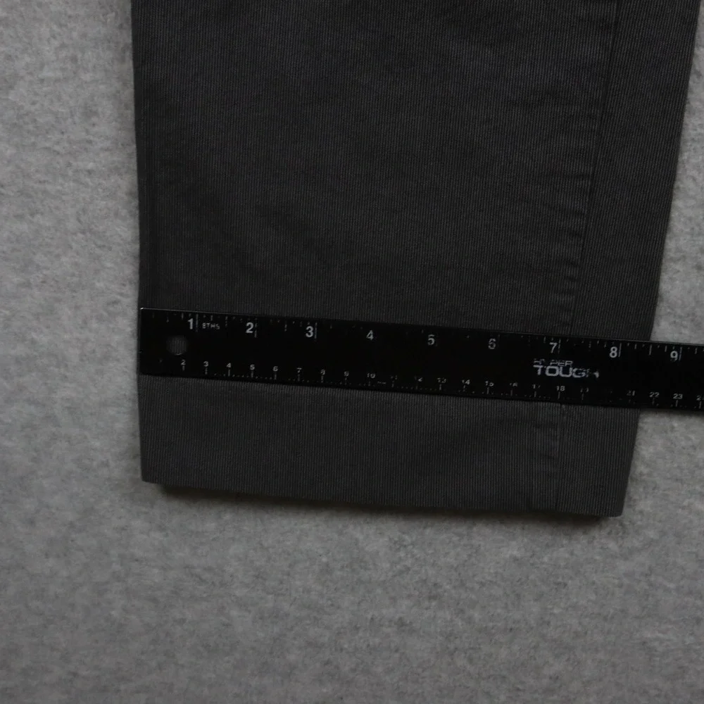 Gap Pants Mens 34x32 Tailored Khakis Straight Fit Cotton Flat Front Gray Striped